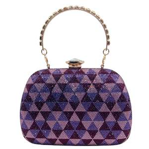 Bolso de Noche Brillante con Cristales para Mujer, Cartera de Mano con Asa Superior y Pedrería, Bolso Triangular de Moda para Salir de Noche o a Discoteca - Product Image 4