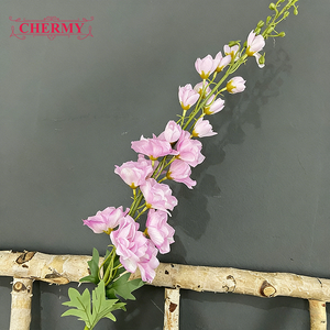 TH1545 Fiori di Delphinium a Stelo <span class=keywords><strong>Lungo</strong></span> in Seta all'Ingrosso, <span class=keywords><strong>Viola</strong></span> e Blu, per Composizioni Floreali Matrimoniali - Product Image 5