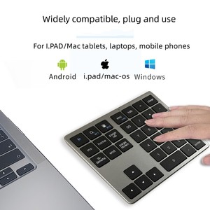 แป้นพิมพ์ตัวเลขดิจิตอล 35 ปุ่มไร้สาย BT โหมดคู่ แป้นพิมพ์ตัวเลขแบบเงียบ ใช้งานร่วมกับโทรศัพท์มือถือและคอมพิวเตอร์ได้ - Product Image 4