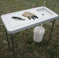 Table de filet pliante en plastique HDPE blanc populaire pour le camping en plein air