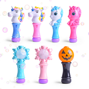 Bâton de baguette à bulles avec lumières LED baguette jouets pour enfants lumières LED et musique LED licorne baguette à bulles jouet lumineux - Product Image 1