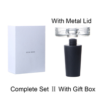 Coffret Cadeau Chicha Arabe Moderne de Luxe avec Bol en Cristal Français Finition Miroir, Accessoires de Voyage Portables en Silicone et Aluminium