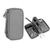 Sac de rangement électronique portable de luxe à double fermeture éclair, résistant à l'eau, pour câbles de voyage, chargeurs et batteries externes