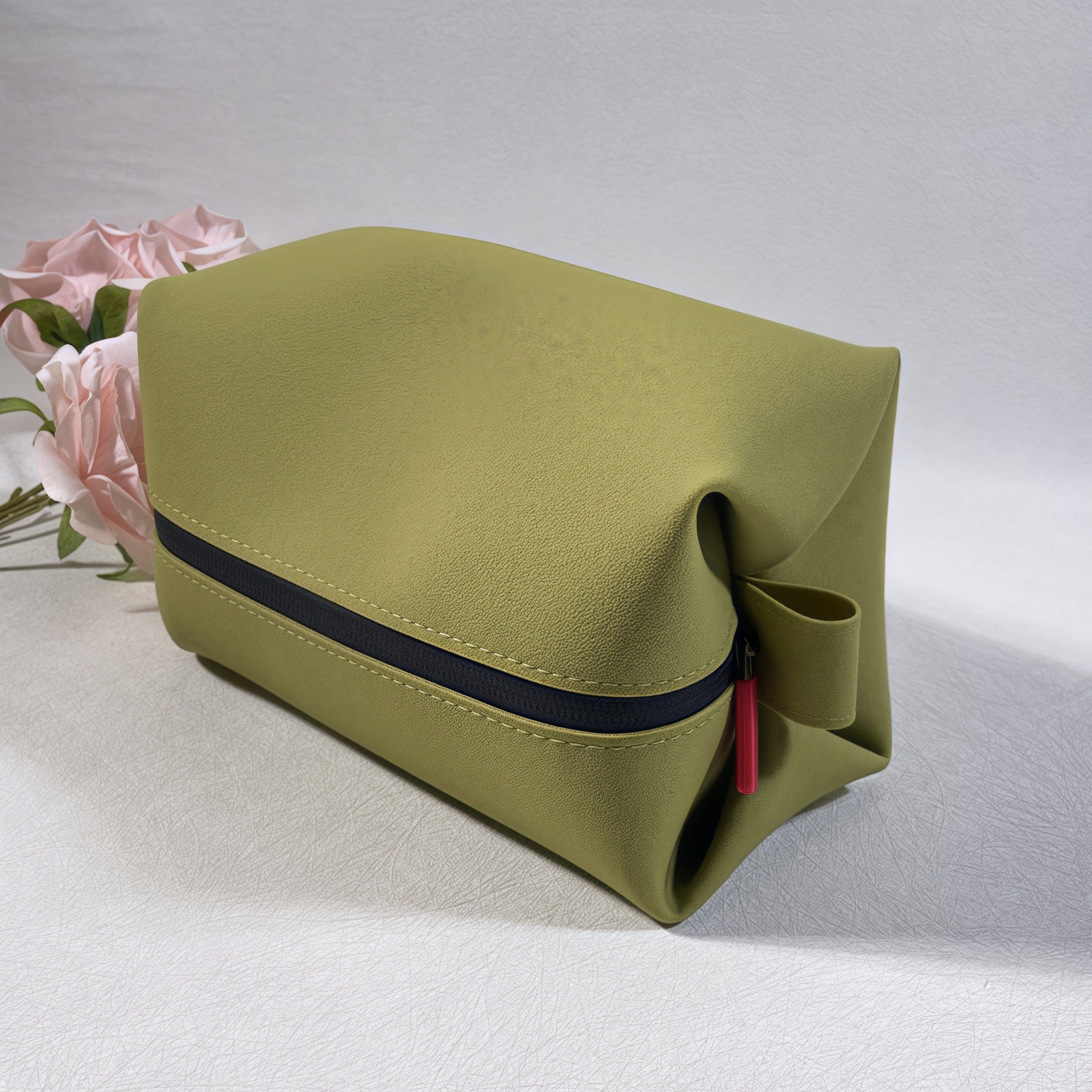 Grande trousse de toilette en simili cuir-moutarde-211311 cm