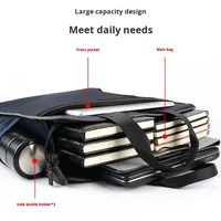 Bolsa de Almacenamiento de Archivos con Cremallera de Gran Capacidad de Tela Oxford, Bolso de Mano para Información del Estudiante, Almacenamiento de Libros