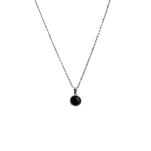Collar Yinruitai con Colgante de Ágata Negra Circular en Plata de Ley S925 para Mujer, Cadena Elegante para Uso Diario - Product Image 5