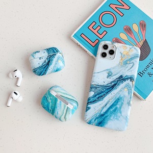 2pcs per set suit marble phone case cover and case for <span class=keywords><strong>airpods</strong></span> 1 2 <span class=keywords><strong>pro</strong></span> 3 - Product Image 1