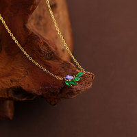 Collar con Colgante de Flor de Cinco Pétalos y Mariposa con Circonita, Chapado en Oro de 14k y 18k, de Acero Inoxidable 316L, Personalizado y Moderno, para Mujer