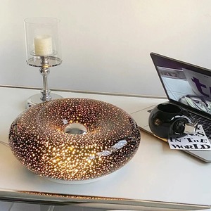 Creative Donut Glass <b>Wall</b> <b>Lamp</b> USB <b>Plug</b> LED <b>Wall</b> Light Ambient Light Touch Switch for Living Room Bedside Study Office Lighting - Product Image 5