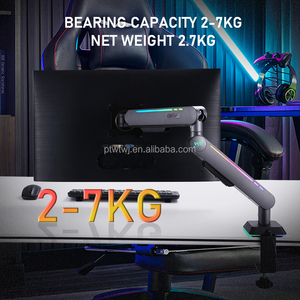 Supporto per <span class=keywords><strong>Monitor</strong></span> da Gaming USB Type-C con Sospensione Pneumatica, Luce Ambientale RGB, Rivestimento in Plastica e Ferro Nero, Disponibile - Product Image 4