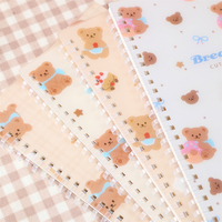 Carnet à spirale souple A5 147mm*212mm 80GSM 70 feuilles lignées Motif Ours Pâtissier Couverture PP 4 designs 168 pièces/carton Vente en gros
