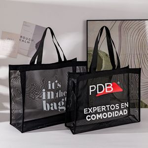 Mesh Shopping Bag Customized Logo Heat Transfer Nylon Tote Outdoor Beach Bag - Product Image 1