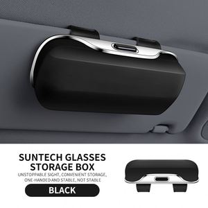 Boîte à lunettes de voiture multifonction de luxe en ABS, étui portable pour lunettes de soleil, étui pour lunettes de conduite, pare-soleil - Product Image 1