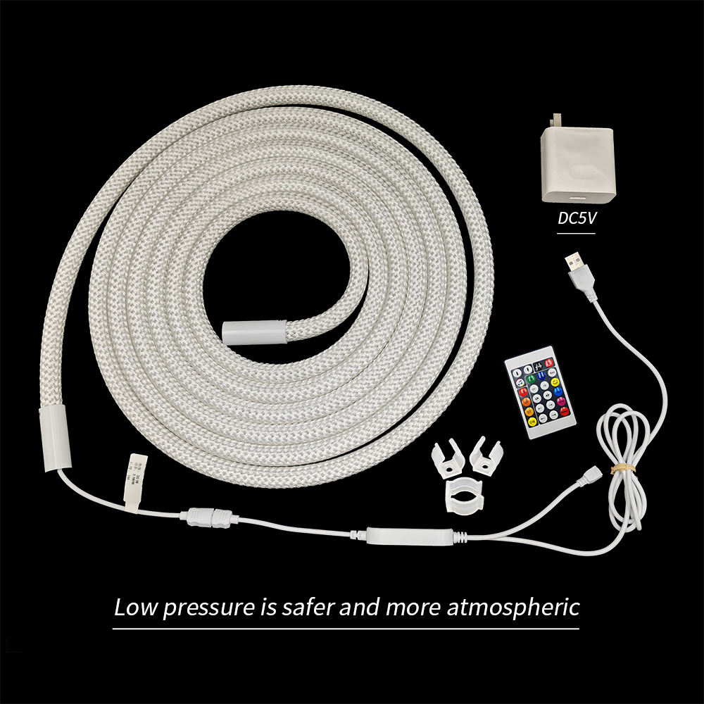 New Arrival 360 Degree RGB Neon Light Make Shapes Can Be Bent WS2812 Neon Light with Braided for Decoration