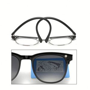 Lunettes de vue polarisées 5 en 1 pour hommes et femmes avec étui UV400, monture ultra-légère TR90, clip magnétique pour lunettes de soleil - Product Image 2