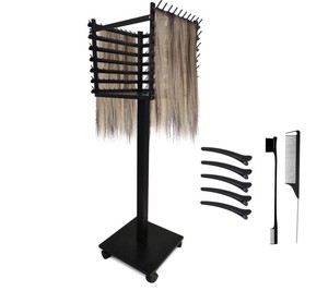 Support de Rangement en Bois à Grande Capacité pour Cheveux à Tresser, Organisateur d'Outils et d'Extensions Capillaire, Étagère à Trois Côtés Personnalisable - Product Image 1