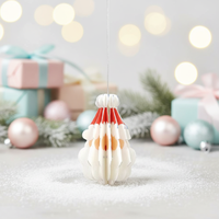 Lanterne en origami personnalisée QF, 7 cm, papier artisanal, Père Noël, LED, décoration de festival d'intérieur, pendentif, décoration suspendue de Père Noël