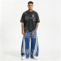 Pantalon cargo ample décontracté unisexe American Vintage à lettres dégradées et coupe large