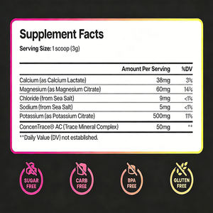 WellSpring - Polvo Electrolítico Sin Azúcar, Sabor Frambuesa Azul, con Potasio, Magnesio, Calcio y Minerales Traza, 100 Porciones, <span class=keywords><strong>Pre</strong></span> e Intra Entrenamiento - Product Image 4