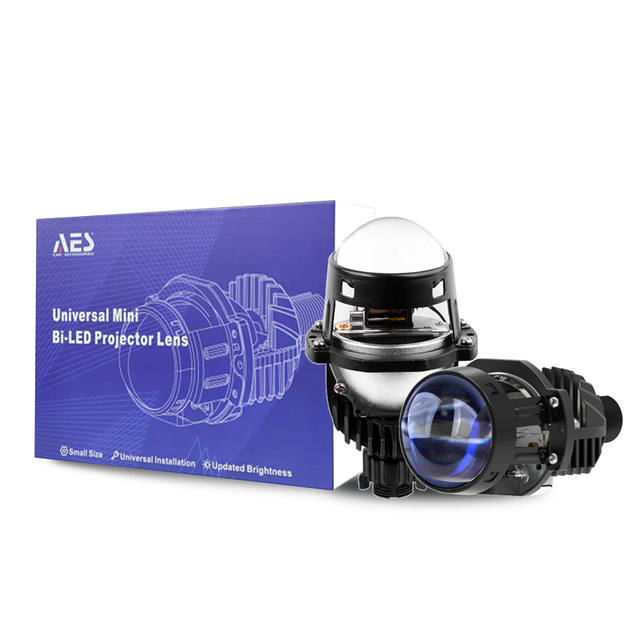 AES 2.0 Inch High Low Beam 40W Bi Led Projector Lens 6000k Universal Blue Lens for Car Led Headlight Driving Lighting Systems