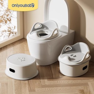 Asiento de inodoro para bebés, niños y niñas, 3 en 1, inodoro de entrenamiento con tapa y reposapiés, material PP - Product Image 2