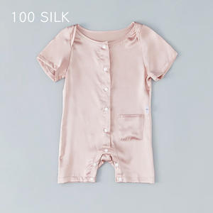 (<span class=keywords><strong>Pigiama</strong></span> da donna) pagliaccetto da bambino 100% seta di gelso body intero <span class=keywords><strong>pigiama</strong></span> da neonato estivo - Product Image 4