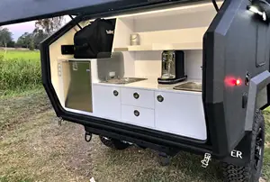 Ecocampor Australian Standard Small Travel Camper Trailer Offroad RV Caravan With Tent And Bathroom