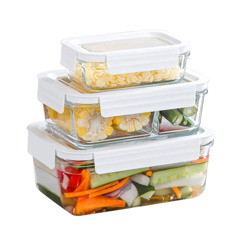 Fridge Storage Glass Transparent Fresh Keep And Silicone Containers Box Food Container For Food