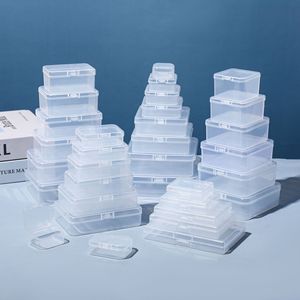 Square Transparent Plastic Storage <b>Box</b> <b>Small</b> Size Covered Jewelry Desktop Organizer Container For Earplugs Spare Parts Fishing - Product Image 2