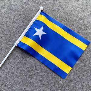 可定制设计数码印花涤纶迷你手持旗帜塑料旗杆-防水防皱长方形 - Product Image 1