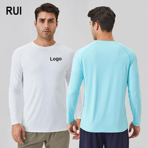 Camiseta Deportiva de Manga Larga para Hombre, Ligera, Tallas Grandes, con Logotipo Personalizado RUIQUWIN, Secado Rápido, Tacto Fresco, Protección Solar, Elástica en 4 Direcciones - Product Image 1