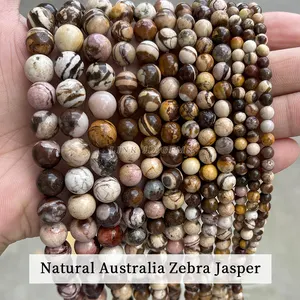 High Quality 4-12mm Natural Flame Stone Beads Natural Yooperlite Stone Round Loose Beads For Necklace Bracelet Making