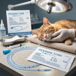Tubo de Alimentación de Silicona Veterinaria Profesional, Diseño de Punta Cerrada Atraumática, Tubo NG para Mascotas, para Hospital Veterinario - Product Image 5