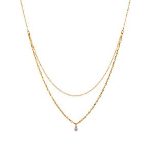 Collares de Moda 2026, Hipoalergénicos, de Acero Inoxidable 316L, Chapados en Oro PVD de 18k, Collar de Doble Capa con Circonitas para Mujer - Product Image 6