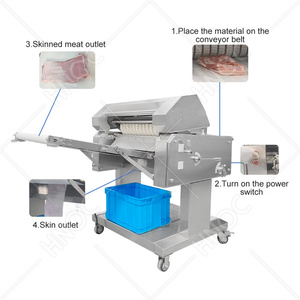 Machine à éplucher la viande de porc HNOC, trancheuse électrique pour éliminer la peau de la viande de porc fraîche - Product Image 3