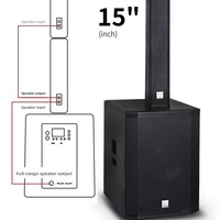 Altavoz Profesional de Alta Potencia para Conferencias y Escenarios, Columna de Sonido con Subwoofer de 12 y 15 Pulgadas, Mezcla DSP