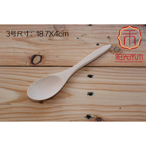 ช้อนไม้ ไม้บีช ทรงตรง สีพื้น สำหรับเด็ก ใช้คนอาหาร - Product Image 4