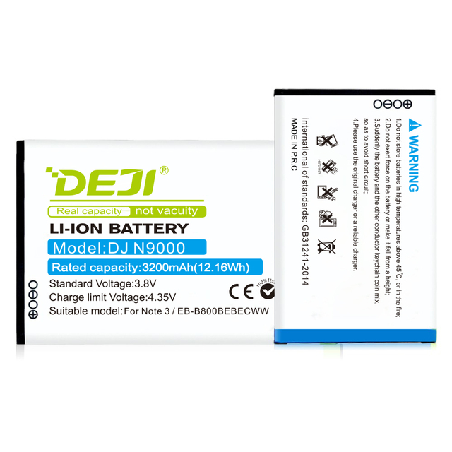 DEJI N9000 N9002 N9006 N9005 N9008 N909 N9009 N90A Digital Batteries for Samsung Galaxy Note 3 B800BC Phone With a Big Battery