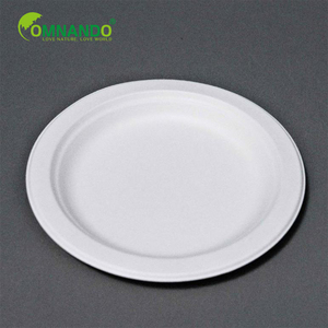 disposable degradable plate bagasse disc without plastic