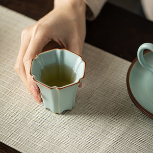Ru Ware Song Dynasty Style Ceramic <b>Teacup</b> Personal Tasting Cup For Kung Fu Tea Set - Product Image 5