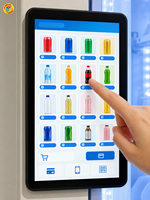 Distributeur automatique intelligent à écran tactile, 54 compartiments, boissons froides de 3 à 20 degrés Celsius, avec gestion à distance pour les entreprises