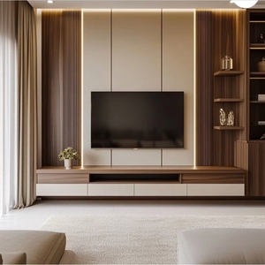 Meubles de salon modernes, <span class=keywords><strong>meuble</strong></span> <span class=keywords><strong>TV</strong></span>, ensemble complet, <span class=keywords><strong>meuble</strong></span> <span class=keywords><strong>TV</strong></span> <span class=keywords><strong>mural</strong></span> avec présentoirs, unités de rangement - Product Image 6
