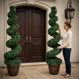 Ruopei PZ-3 <span class=keywords><strong>Albero</strong></span> Artificiale a Spirale Decorativo, Bosso Artificiale per Decorazioni - Product Image 4