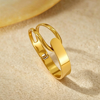 Bracelet jonc asymétrique évidé en acier inoxydable pour femme, étanche, vente en gros, accessoires de bijouterie, cadeaux pour femme