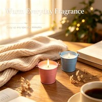 Bougie parfumée personnalisée dans des boîtes en fer colorées et créatives, cire végétale, parfum personnalisable