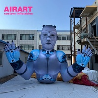 Scène de musique Offre Spéciale décorant le robot gonflable d'AI, grand ballon bleu gonflable de sculpture en robot