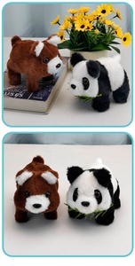 Nouvel arrivage de jouets en peluche électriques 15cm de peluche <span class=keywords><strong>panda</strong></span> câlins en peluche pour vous promener jouet en peluche électrique - Product Image 6