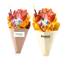 Emballage personnalisé pour cônes à churros, porte-cône en papier, boîte à crêpes, boîte à churros