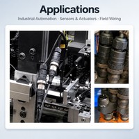 Connecteurs M12 DIN à fixation sur site, codage A, étanches IP67, à contacts dorés, à visser, mâle/femelle, droits/angulaires, 3-8 broches, en stock, expédition immédiate