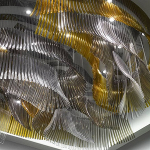 Lustre en verre de luxe AMJ, design floral, grand modèle suspendu, LED personnalisable en couleur/taille, dimmable, <span class=keywords><strong>50</strong></span> 000 heures - Product Image 5